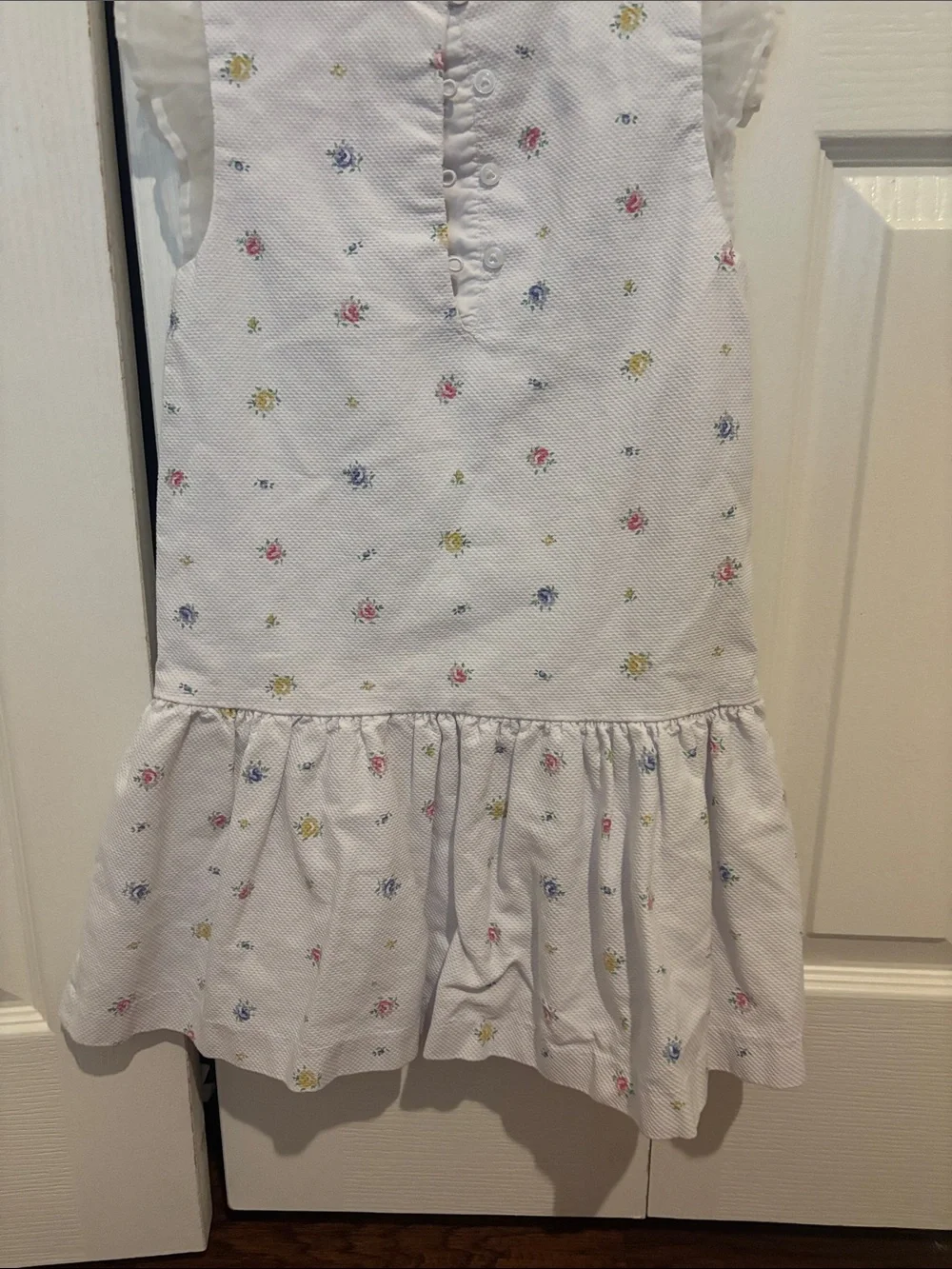 Janie and Jack White Dress with Pink Blue and Yellow Floral Print